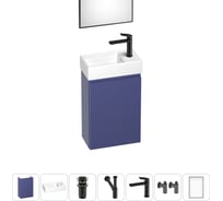 Комплект подвесной тумбы с раковиной для ванной и туалета Wellsee WC Area в наборе 7 в 1 20216909R