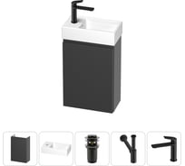 Комплект подвесной тумбы с раковиной для ванной и туалета Wellsee WC Area в наборе 5 в 1 20216877R