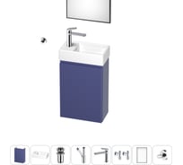 Комплект подвесной тумбы с раковиной для ванной и туалета Wellsee WC Area в наборе 8 в 1 20216934R