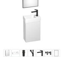 Комплект подвесной тумбы с раковиной для ванной и туалета Wellsee WC Area в наборе 7 в 1 20216906R