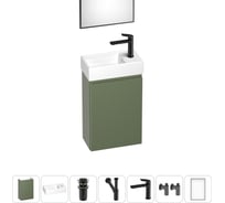 Комплект подвесной тумбы с раковиной для ванной и туалета Wellsee WC Area в наборе 7 в 1 20216910R