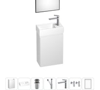 Комплект подвесной тумбы с раковиной для ванной и туалета Wellsee WC Area в наборе 7 в 1 20216901R