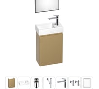 Комплект подвесной тумбы с раковиной для ванной и туалета Wellsee WC Area в наборе 7 в 1 20216903R