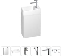 Комплект подвесной тумбы с раковиной для ванной и туалета Wellsee WC Area в наборе 6 в 1 20216881R