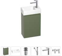 Комплект подвесной тумбы с раковиной для ванной и туалета Wellsee WC Area в наборе 6 в 1 20216885R