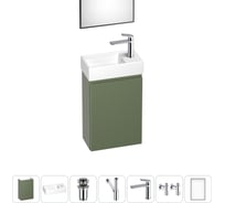 Комплект подвесной тумбы с раковиной для ванной и туалета Wellsee WC Area в наборе 7 в 1 20216905R