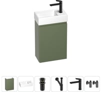 Комплект подвесной тумбы с раковиной для ванной и туалета Wellsee WC Area в наборе 6 в 1 20216890R