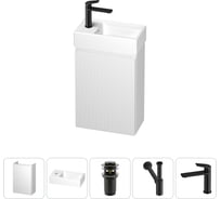 Комплект подвесной тумбы с раковиной для ванной и туалета Wellsee WC Area в наборе 5 в 1 20216876R