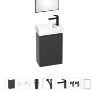Комплект подвесной тумбы с раковиной для ванной и туалета Wellsee WC Area в наборе 7 в 1 20216907R