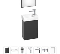 Комплект подвесной тумбы с раковиной для ванной и туалета Wellsee WC Area в наборе 7 в 1 20216902R