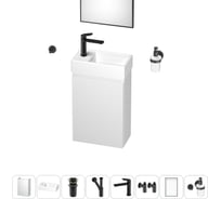 Комплект подвесной тумбы с раковиной для ванной и туалета Wellsee WC Area в наборе 9 в 1 20216956R