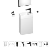 Комплект подвесной тумбы с раковиной для ванной и туалета Wellsee WC Area в наборе 9 в 1 20216946R