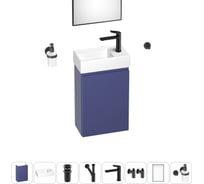 Комплект подвесной тумбы с раковиной для ванной и туалета Wellsee WC Area в наборе 9 в 1 20216949R