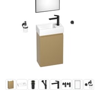 Комплект подвесной тумбы с раковиной для ванной и туалета Wellsee WC Area в наборе 9 в 1 20216948R