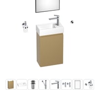 Комплект подвесной тумбы с раковиной для ванной и туалета Wellsee WC Area в наборе 9 в 1 20216943R