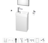 Комплект подвесной тумбы с раковиной для ванной и туалета Wellsee WC Area в наборе 9 в 1 20216951R