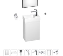 Комплект подвесной тумбы с раковиной для ванной и туалета Wellsee WC Area в наборе 9 в 1 20216941R