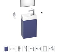 Комплект подвесной тумбы с раковиной для ванной и туалета Wellsee WC Area в наборе 9 в 1 20216944R