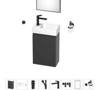 Комплект подвесной тумбы с раковиной для ванной и туалета Wellsee WC Area в наборе 9 в 1 20216957R