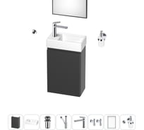 Комплект подвесной тумбы с раковиной для ванной и туалета Wellsee WC Area в наборе 9 в 1 20216952R