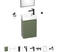 Комплект подвесной тумбы с раковиной для ванной и туалета Wellsee WC Area в наборе 9 в 1 20216950R