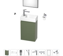 Комплект подвесной тумбы с раковиной для ванной и туалета Wellsee WC Area в наборе 9 в 1 20216955R