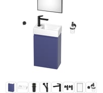 Комплект подвесной тумбы с раковиной для ванной и туалета Wellsee WC Area в наборе 9 в 1 20216959R