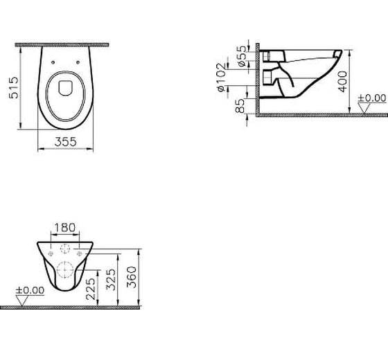 Подвесной унитаз Vitra Arkitekt 6107B003-0075