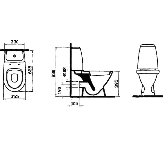 Комплект Vitra Grand-1 без бидетки: напольный унитаз 9763B003-0567