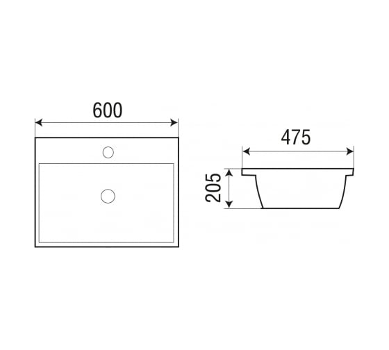 Врезная раковина WeltWasser WW DEILBACH 600х475х205 7608-60 10000004637