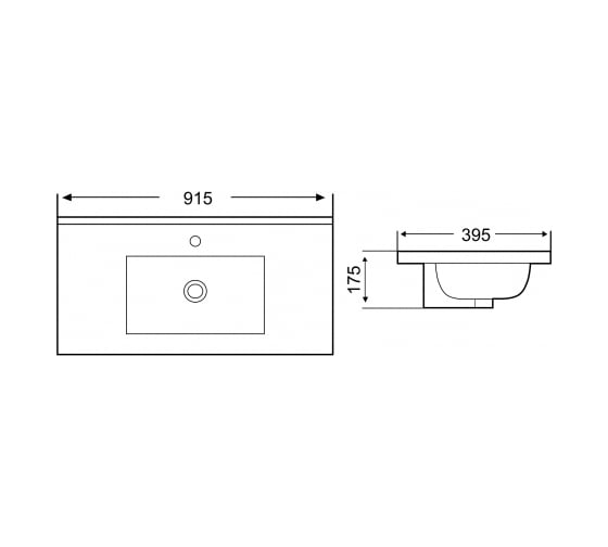Врезная раковина WeltWasser WW DEILBACH матовая черная, 915х395х175 7517-90 MT-BL 10000005574