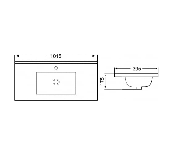 Врезная раковина WeltWasser WW DEILBACH матовая черная, 1015х395х175 7517-100 MT-BL 10000005575
