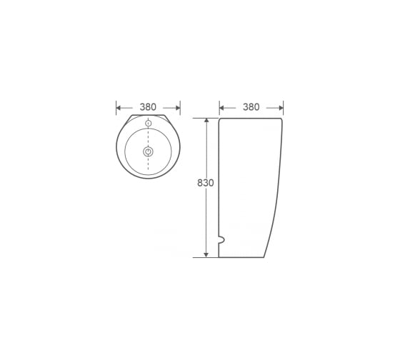 Напольная раковина WeltWasser WW MERZBACH белая глянец, 380х380х830 007S GL-WT 10000005489