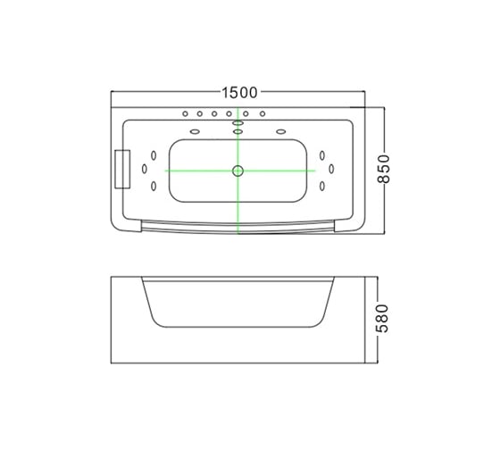Акриловая ванна WeltWasser WW HB BULLEN 150х85х58, с гидросмассажем, белая 150/85 WT 10000005711
