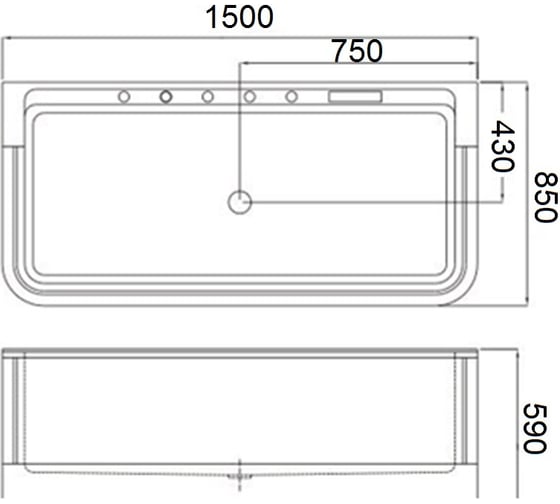 Акриловая ванна WeltWasser WW HB KELLER 150х85х59, с гидросмассажем, белая 150/85 WT 10000005700