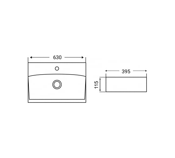 Накладная раковина WeltWasser WW ELBACH 630х395х115 2060 10000004575