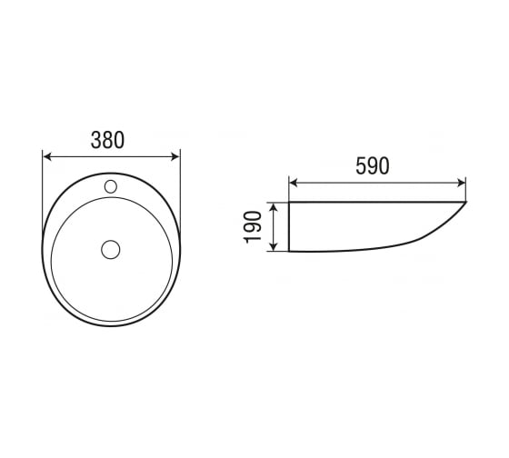 Накладная раковина WeltWasser WW ELBACH 590х380х190 1037 10000004582