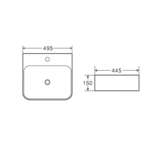 Накладная раковина WeltWasser WW ELBACH 495х445х150 2237 10000004580