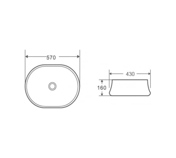 Накладная раковина WeltWasser WW ELBACH 570х430х160 32100 10000004571