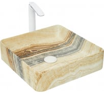 Накладная раковина WeltWasser WW ELBACH мрамор, бежевая с серым, 400х400х110 2179 M833 10000004545