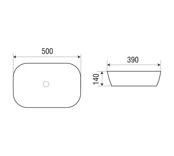 Накладная раковина WeltWasser WW ELBACH матовая черная, 500х390х140 2195 MB 10000004538
