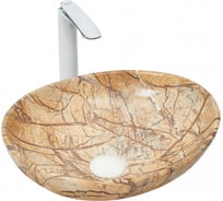 Накладная раковина WeltWasser WW ELBACH мрамор, бежевая с коричневым, 410х335х145 3078 M818 10000004552