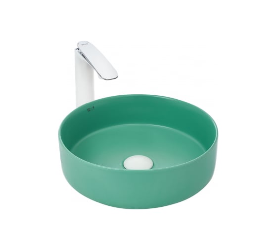 Накладная раковина WeltWasser WW ELBACH матовая бирюзовая, 355х355х120 3134 MG 10000004514 1