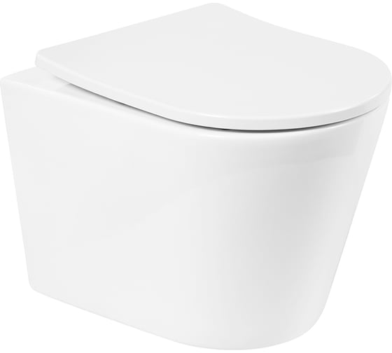 Подвесной безободковый унитаз BelBagno FLAY-R P-trap BB053CHR 1