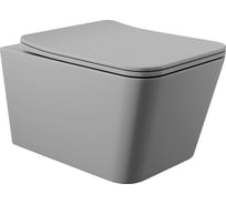 Унитаз подвесной AQUEDUTO AQD MACIO 520х370 мм, безободковый, сиденье с микролифтом, серый матовый MAC0130