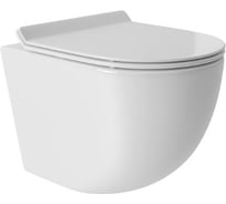 Унитаз подвесной AQUEDUTO AQD OVO 480х360 мм, безободковый, Tornado, сиденье с микролифтом, белый глянцевый OVOT0110