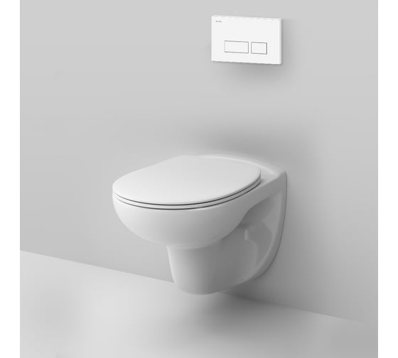 Инсталляция AM.PM Sense с белой клавишей Pro S, с унитазом и сиденьем S47001.741700