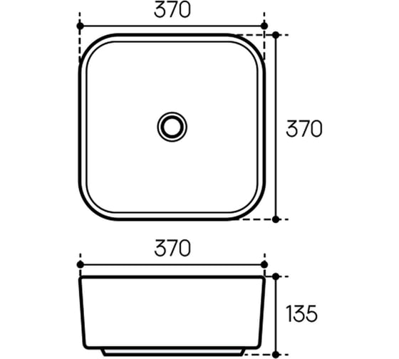 Накладная раковина AQUEDUTO AQD ESPIRAL квадратная 370х370, белый матовый ESP0320