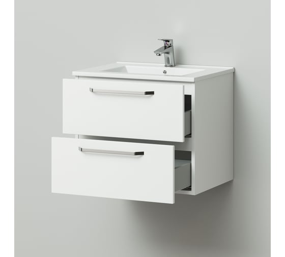 Подвесная тумба с раковиной ИТАНА White 60 609х470х520 22577