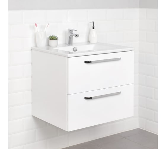 Подвесная тумба с раковиной ИТАНА White 60 609х470х520 22577